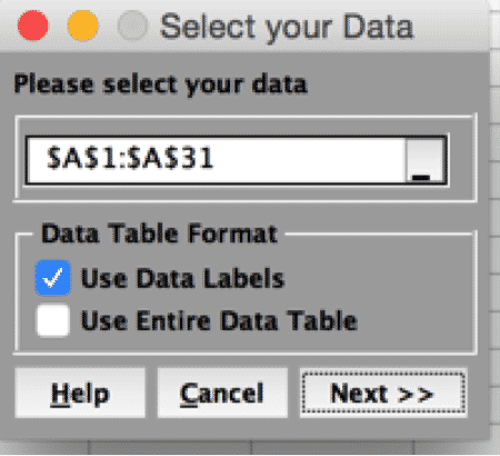 I&MRChart-SigmaXL-SelectData