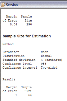 SampleSizeCalculationContinuous-Minitab-Session