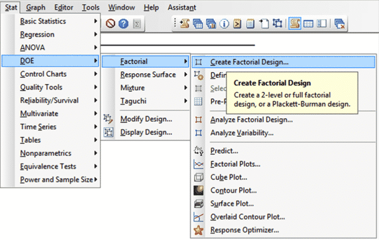 DOE-OFAT-Minitab-1-Menu