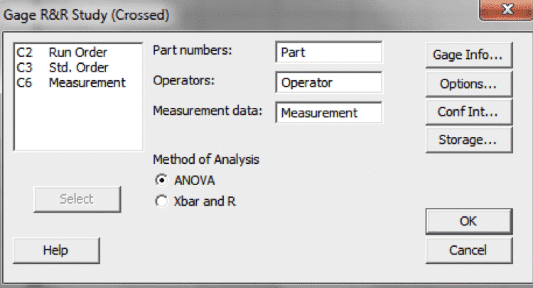 MSAContinuous-GageR&R-Minitab-Settings