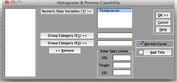 ProcessCapability-SigmaXL-Settings
